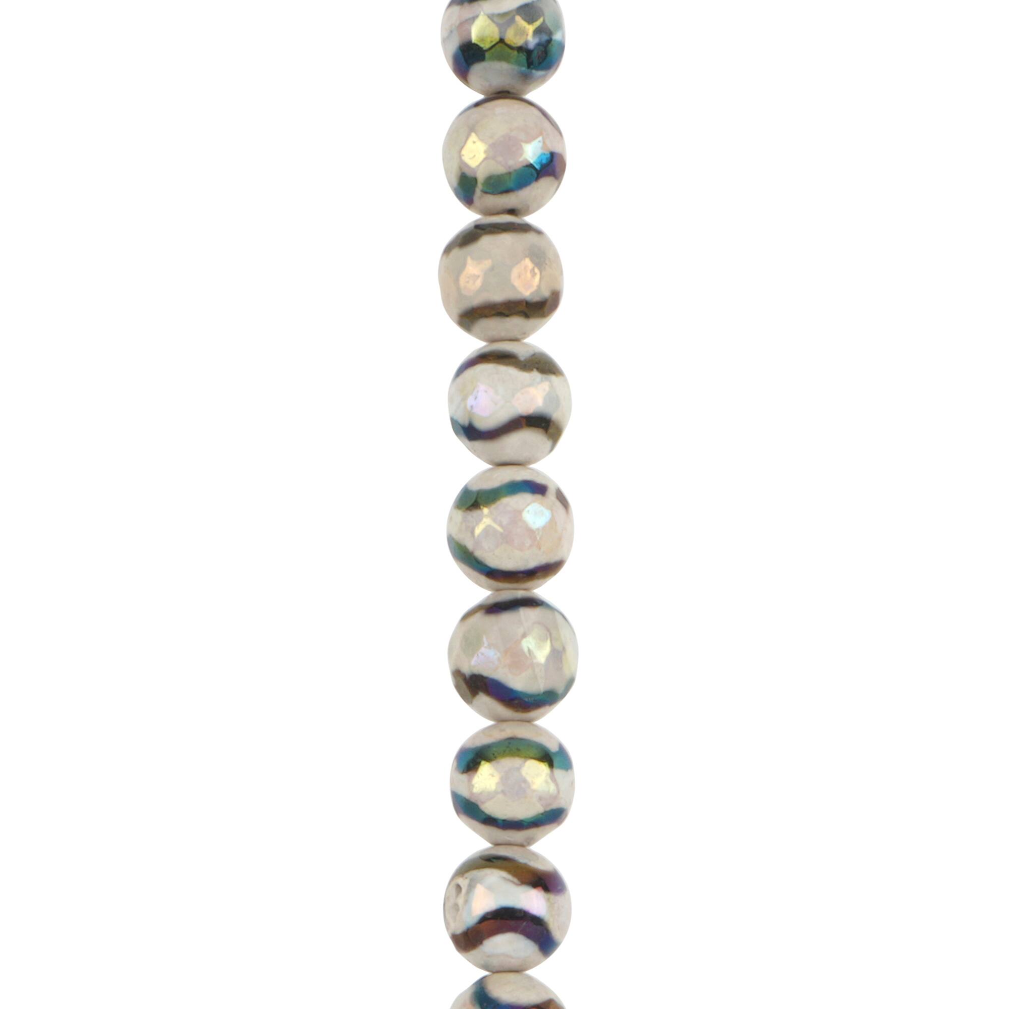 9.8mm Zebra Stripe Round Agate Beads by Bead Landing™